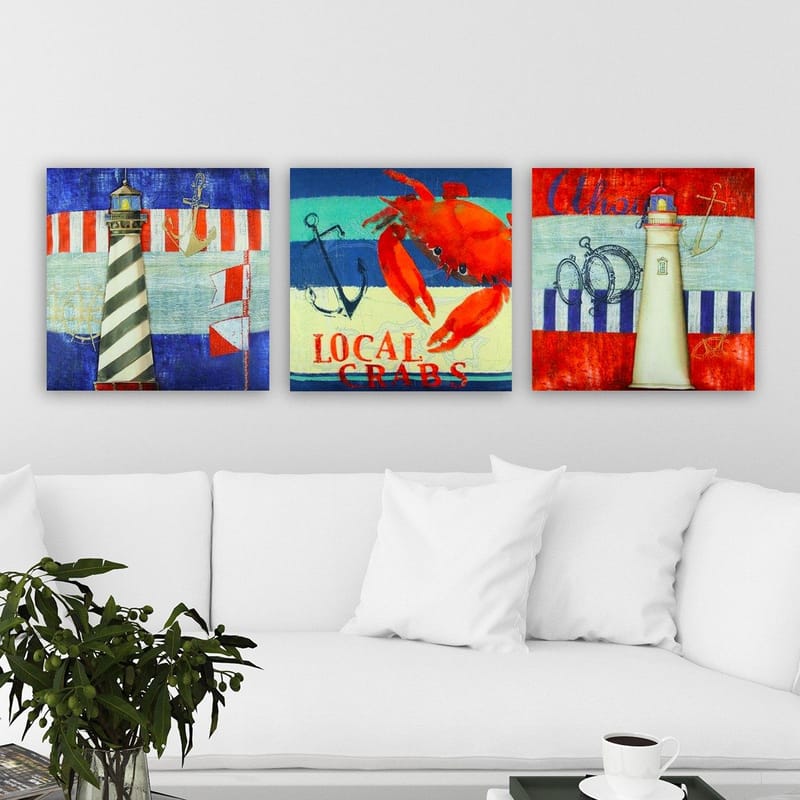 Dekorativ Canvasbilde 3-Deler 30x30 cm - Flerfarget - Innredning - Bilder & kunst - Lerretsbilder