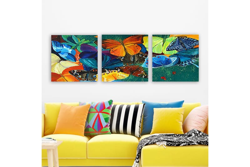 Dekorativ Canvasbilde 3-Deler 30x30 cm, Flerfarget