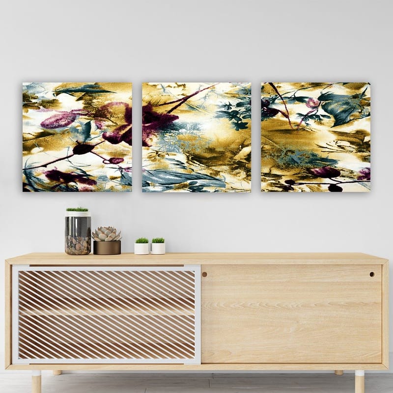 Dekorativ Canvasbilde 3-Deler 30x30 cm - Flerfarget - Innredning - Bilder & kunst - Lerretsbilder