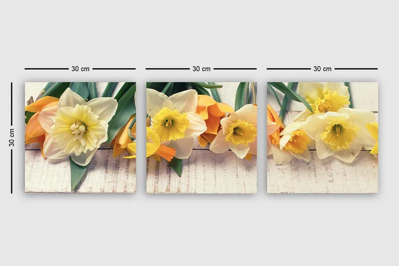 Dekorativ Canvasbilde 3-Deler 30x30 cm - Flerfarget - Innredning - Bilder & kunst - Lerretsbilder
