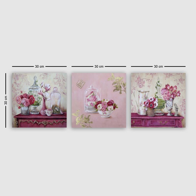 Dekorativ Canvasbilde 3-Deler 30x30 cm, Flerfarget