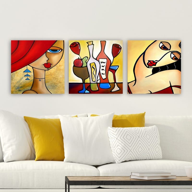 Dekorativ Canvasbilde 3-Deler 30x30 cm - Flerfarget - Innredning - Bilder & kunst - Lerretsbilder