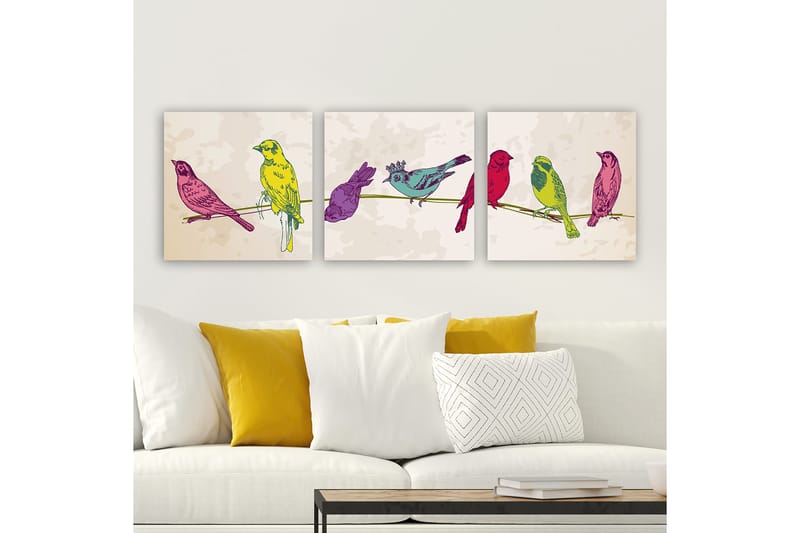 Dekorativ Canvasbilde 3-Deler 30x30 cm, Flerfarget