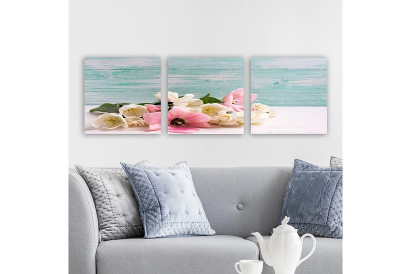 Dekorativ Canvasbilde 3-Deler 30x30 cm, Flerfarget