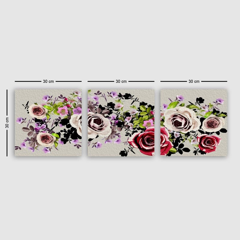 Dekorativ Canvasbilde 3-Deler 30x30 cm - Flerfarget - Innredning - Bilder & kunst - Lerretsbilder