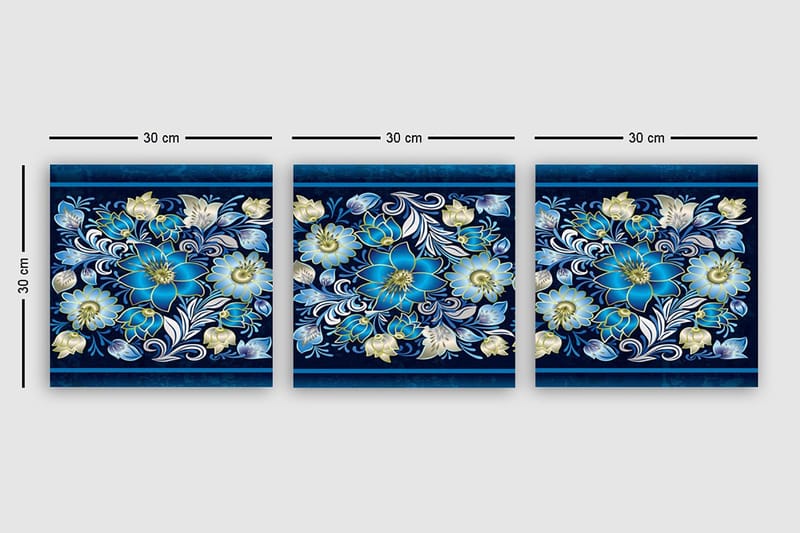 Dekorativ Canvasbilde 3-Deler 30x30 cm - Flerfarget - Innredning - Bilder & kunst - Lerretsbilder