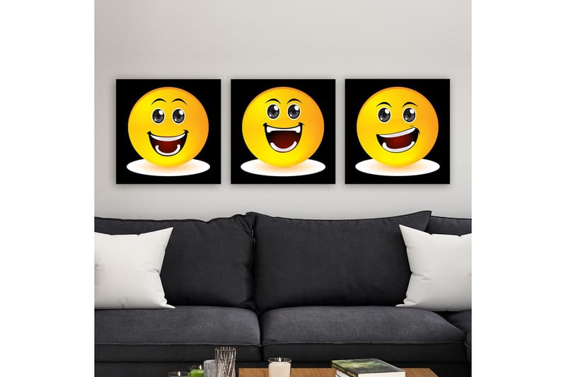 Dekorativ Canvasbilde 3-Deler 30x30 cm, Flerfarget