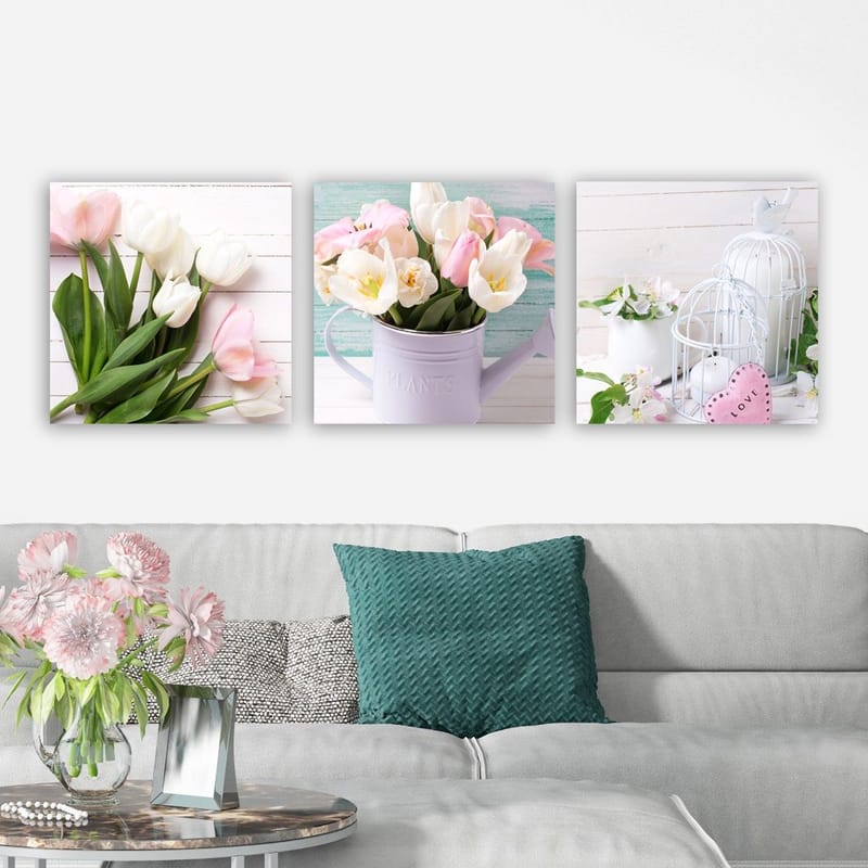 Dekorativ Canvasbilde 3-Deler 30x30 cm - Flerfarget - Innredning - Bilder & kunst - Lerretsbilder