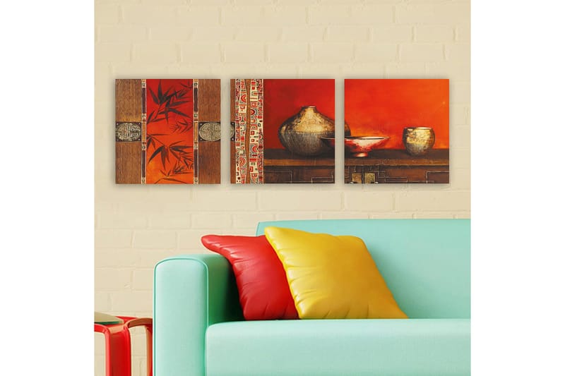 Dekorativ Canvasbilde 3-Deler 30x30 cm, Flerfarget