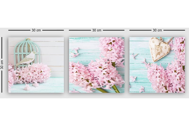 Dekorativ Canvasbilde 3-Deler 30x30 cm - Flerfarget - Innredning - Bilder & kunst - Lerretsbilder
