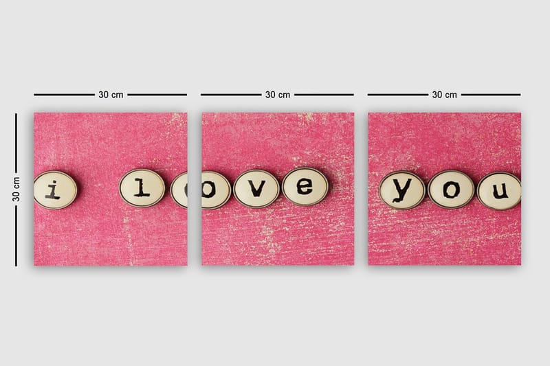 Dekorativ Canvasbilde 3-Deler 30x30 cm - Flerfarget - Innredning - Bilder & kunst - Lerretsbilder