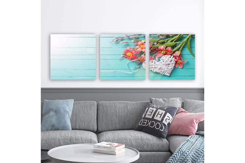 Dekorativ Canvasbilde 3-Deler 30x30 cm, Flerfarget