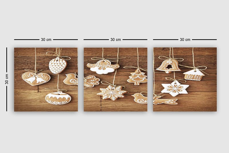 Dekorativ Canvasbilde 3-Deler 30x30 cm - Flerfarget - Innredning - Bilder & kunst - Lerretsbilder