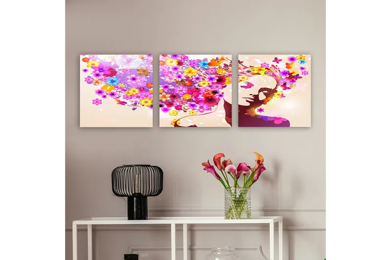 Dekorativ Canvasbilde 3-Deler 30x30 cm, Flerfarget