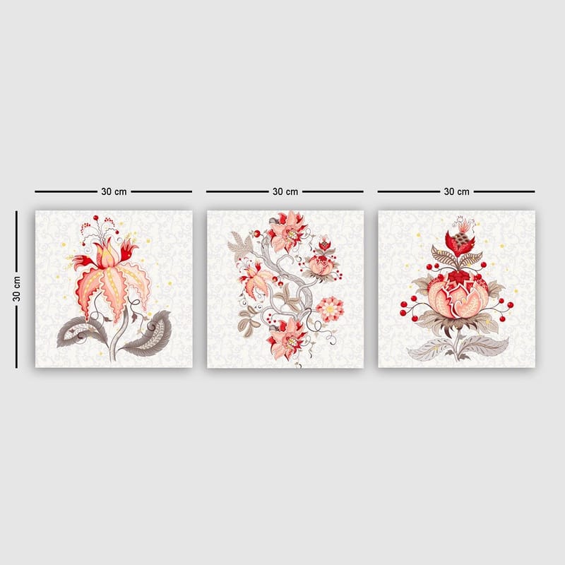 Dekorativ Canvasbilde 3-Deler 30x30 cm - Flerfarget - Innredning - Bilder & kunst - Lerretsbilder