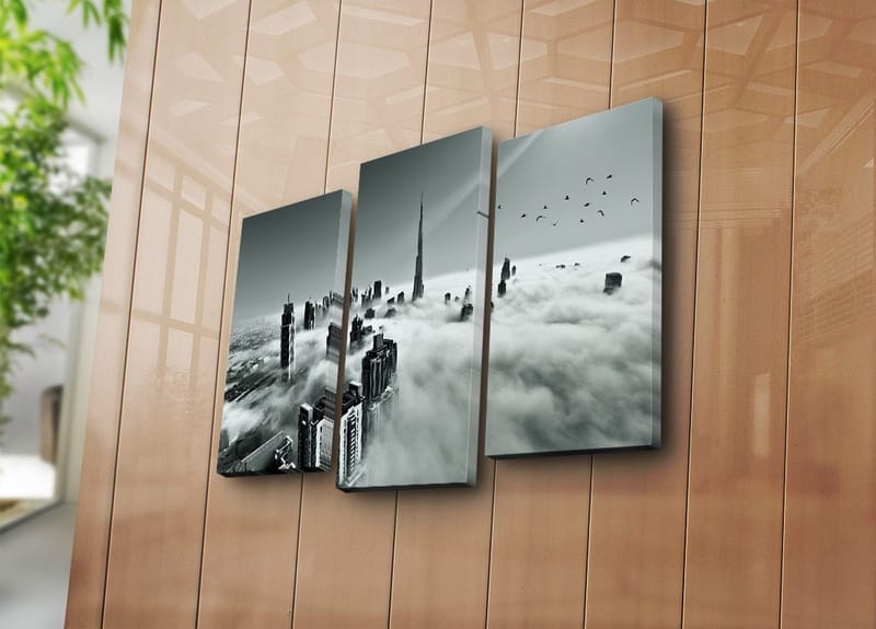 Dekorativ Canvasbilde 3-Deler 45x20 cm - Flerfarget - Innredning - Bilder & kunst - Lerretsbilder