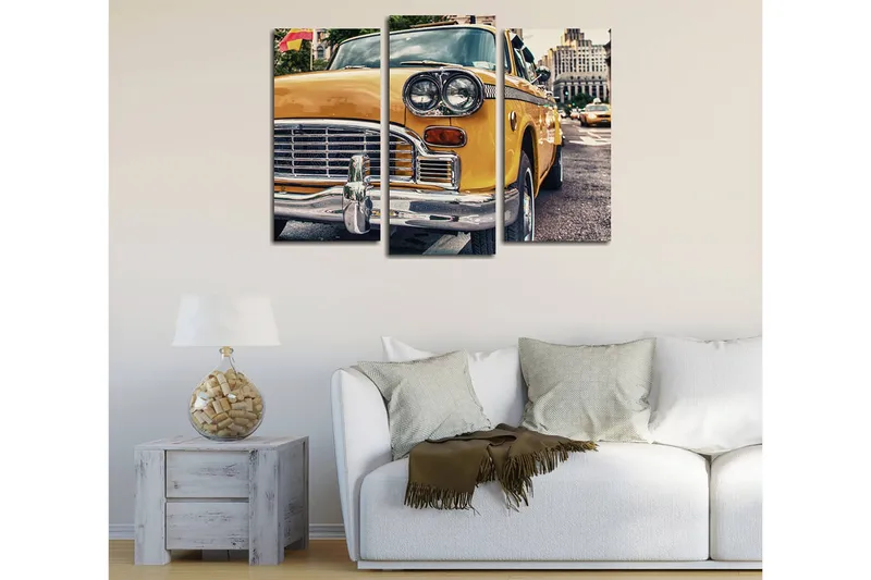 Dekorativ Canvasbilde 3-Deler 45x20 cm - Flerfarget - Innredning - Bilder & kunst - Lerretsbilder