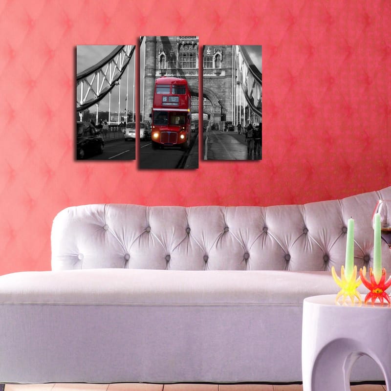 Dekorativ Canvasbilde 3-Deler 45x20 cm - Flerfarget - Innredning - Bilder & kunst - Lerretsbilder