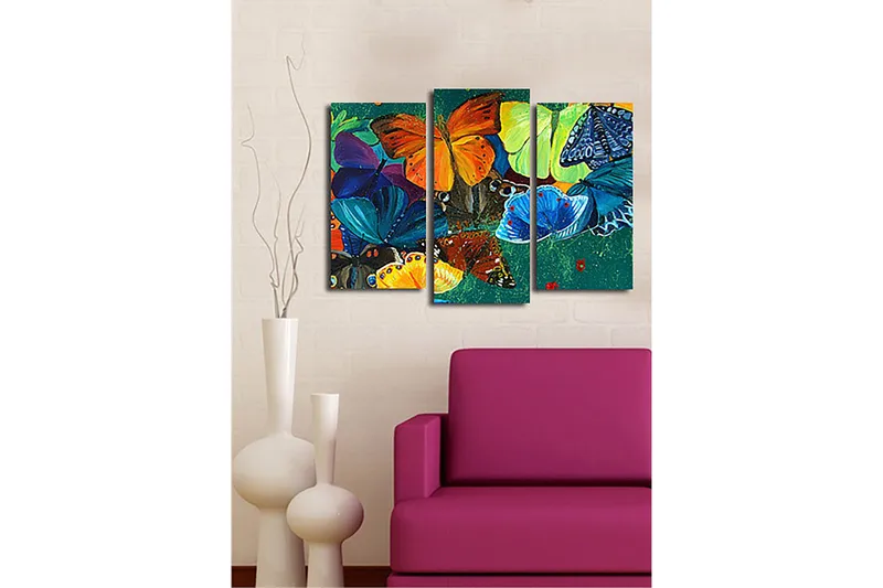 Dekorativ Canvasbilde 3-Deler 45x20 cm - Flerfarget - Innredning - Bilder & kunst - Lerretsbilder