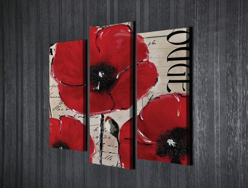 Dekorativ Canvasbilde 3-Deler 45x20 cm - Flerfarget - Innredning - Bilder & kunst - Lerretsbilder