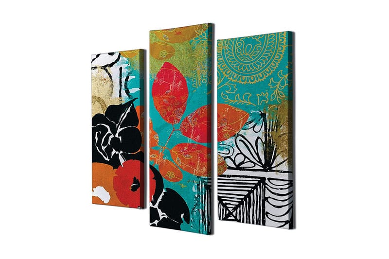 Dekorativ Canvasbilde 3-Deler 45x20 cm - Flerfarget - Innredning - Bilder & kunst - Lerretsbilder