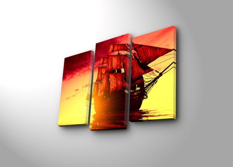 Dekorativ Canvasbilde 3-Deler 45x20 cm - Flerfarget - Innredning - Bilder & kunst - Lerretsbilder