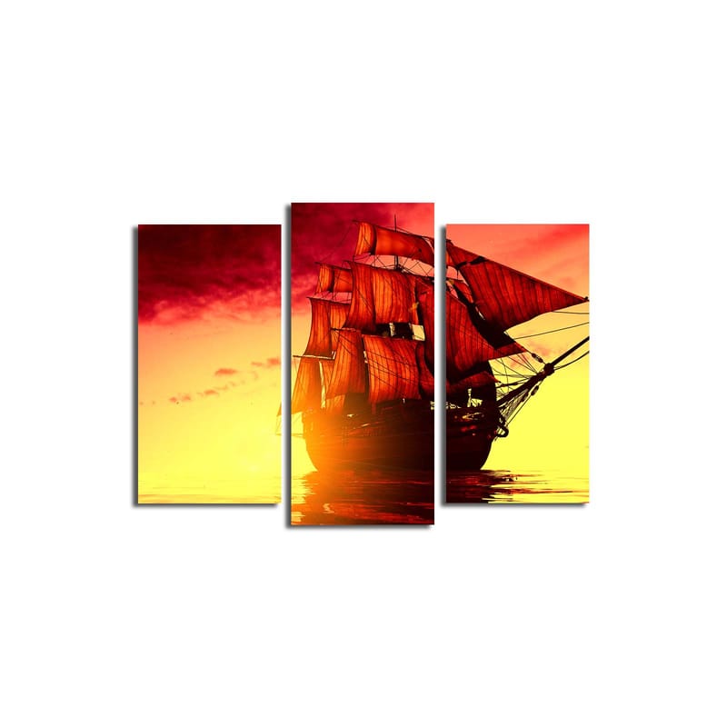 Dekorativ Canvasbilde 3-Deler 45x20 cm - Flerfarget - Innredning - Bilder & kunst - Lerretsbilder