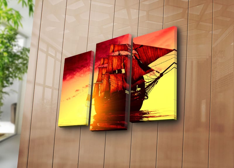 Dekorativ Canvasbilde 3-Deler 45x20 cm - Flerfarget - Innredning - Bilder & kunst - Lerretsbilder