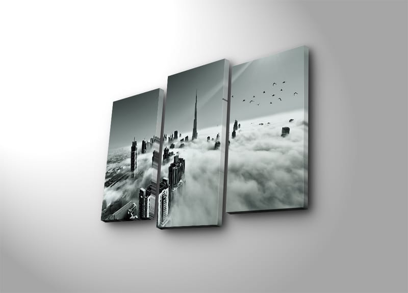 Dekorativ Canvasbilde 3-Deler 45x20 cm - Flerfarget - Innredning - Bilder & kunst - Lerretsbilder