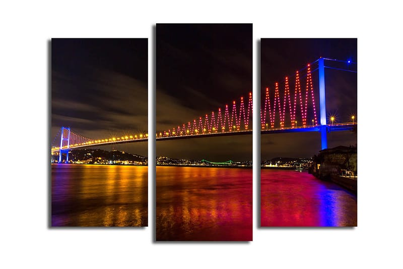 Dekorativ Canvasbilde 3-Deler 45x20 cm - Flerfarget - Innredning - Bilder & kunst - Lerretsbilder