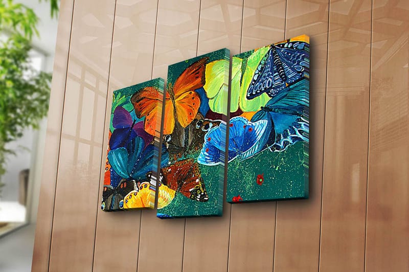 Dekorativ Canvasbilde 3-Deler 45x20 cm - Flerfarget - Innredning - Bilder & kunst - Lerretsbilder