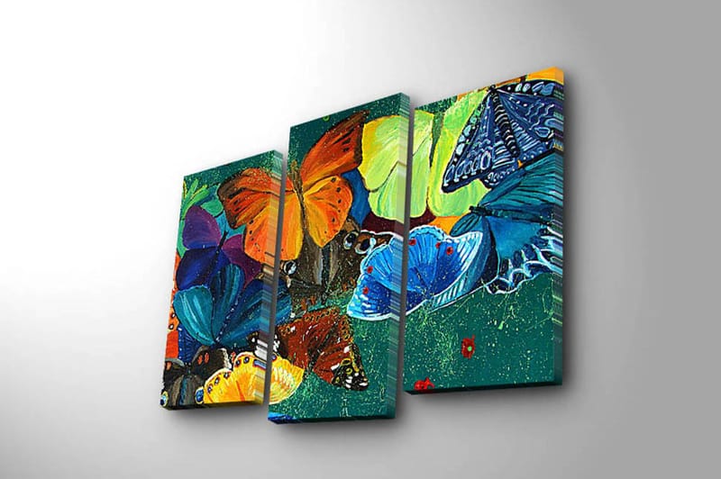 Dekorativ Canvasbilde 3-Deler 45x20 cm - Flerfarget - Innredning - Bilder & kunst - Lerretsbilder