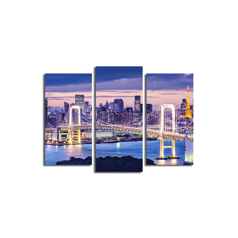 Dekorativ Canvasbilde 3-Deler 45x20 cm - Flerfarget - Innredning - Bilder & kunst - Lerretsbilder