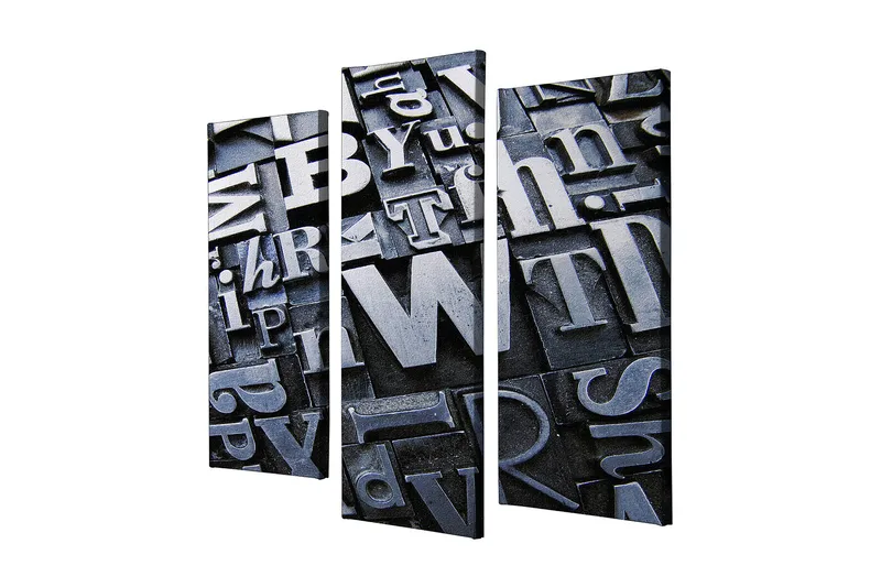 Dekorativ Canvasbilde 3-Deler 45x20 cm, Flerfarget