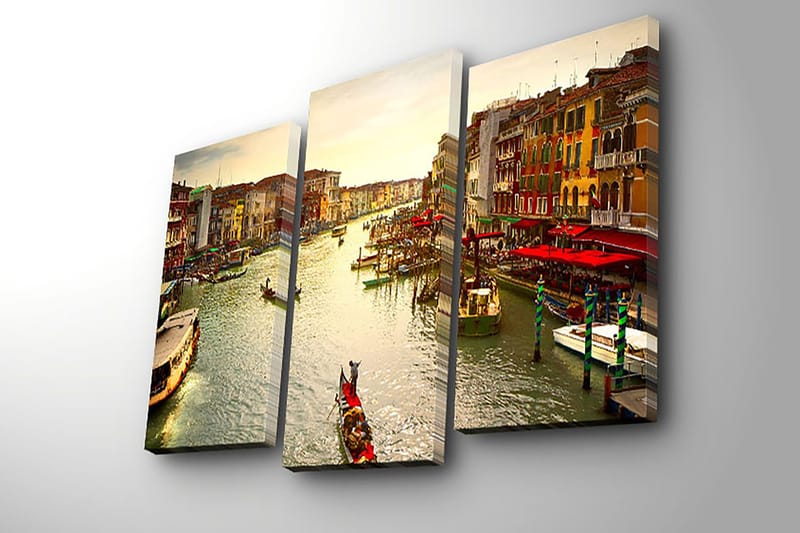 Dekorativ Canvasbilde 3-Deler 45x20 cm - Flerfarget - Innredning - Bilder & kunst - Lerretsbilder