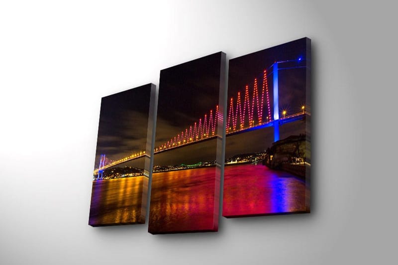 Dekorativ Canvasbilde 3-Deler 45x20 cm - Flerfarget - Innredning - Bilder & kunst - Lerretsbilder