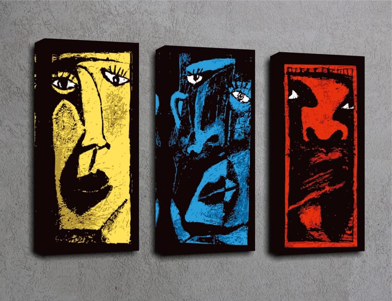 Dekorativ Canvasbilde 3-Deler 45x20 cm - Flerfarget - Innredning - Bilder & kunst - Lerretsbilder