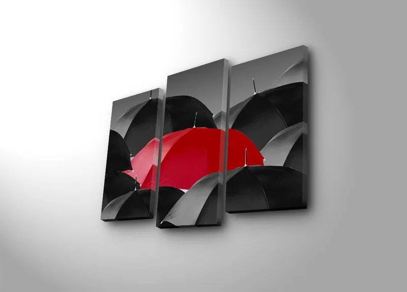 Dekorativ Canvasbilde 3-Deler 45x20 cm, Flerfarget