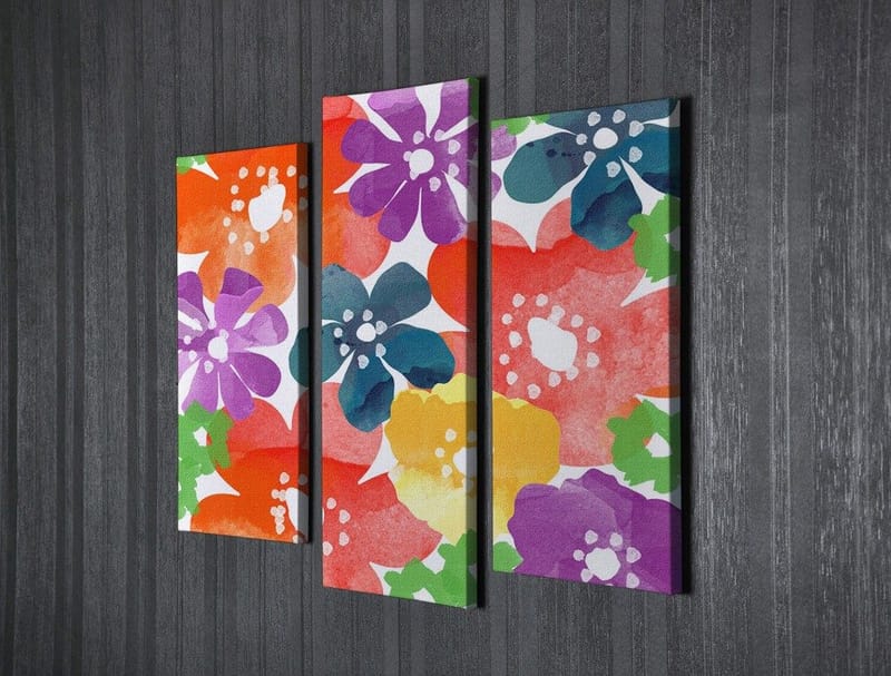 Dekorativ Canvasbilde 3-Deler 45x20 cm - Flerfarget - Innredning - Bilder & kunst - Lerretsbilder