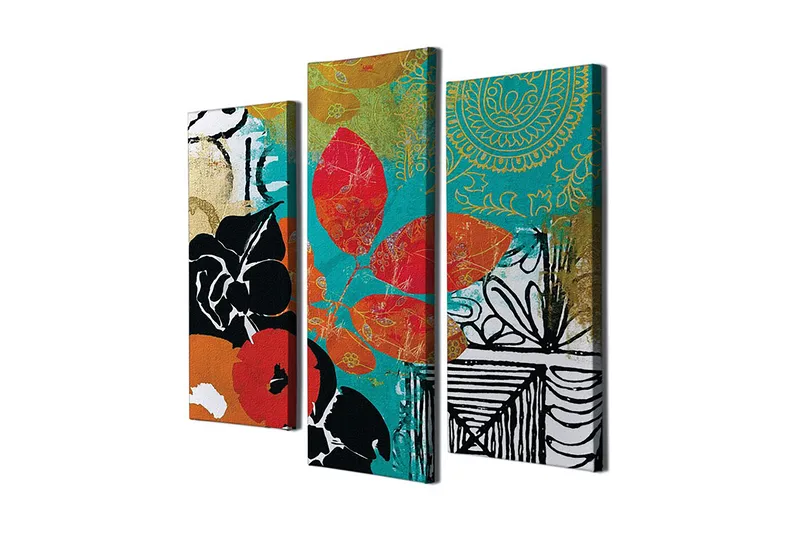 Dekorativ Canvasbilde 3-Deler 45x20 cm, Flerfarget