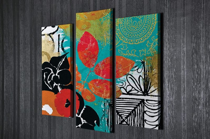 Dekorativ Canvasbilde 3-Deler 45x20 cm - Flerfarget - Innredning - Bilder & kunst - Lerretsbilder