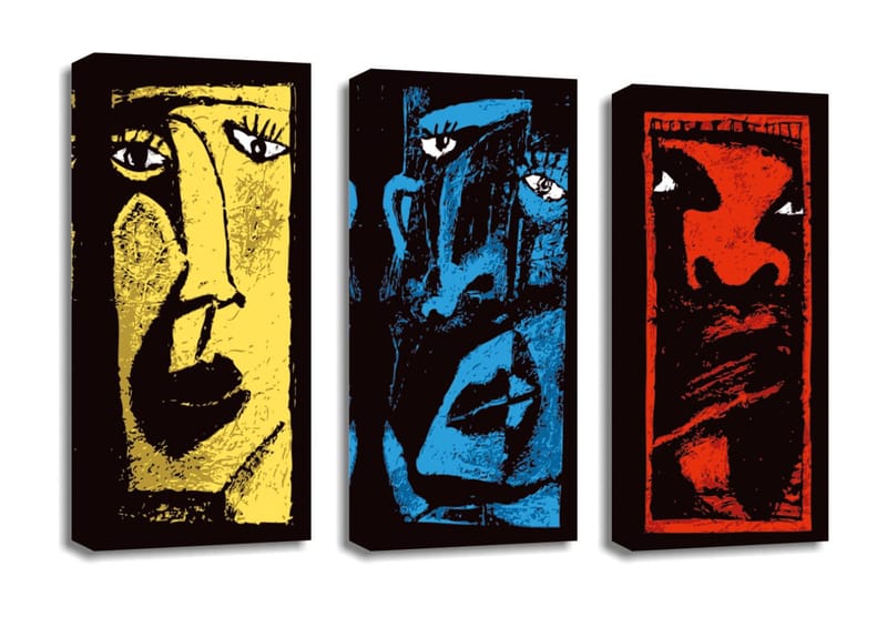 Dekorativ Canvasbilde 3-Deler 45x20 cm - Flerfarget - Innredning - Bilder & kunst - Lerretsbilder