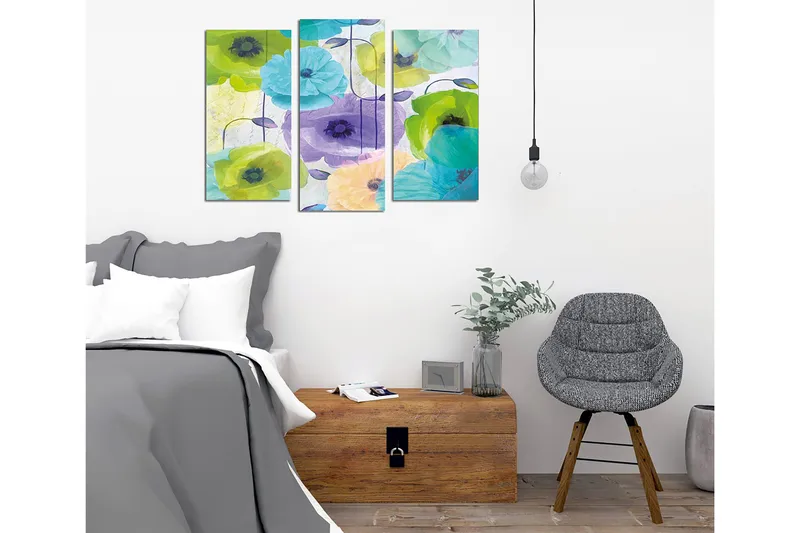 Dekorativ Canvasbilde 3-Deler 45x20 cm - Flerfarget - Innredning - Bilder & kunst - Lerretsbilder