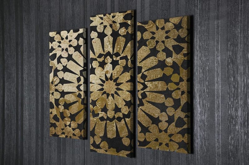 Dekorativ Canvasbilde 3-Deler 45x20 cm - Flerfarget - Innredning - Bilder & kunst - Lerretsbilder