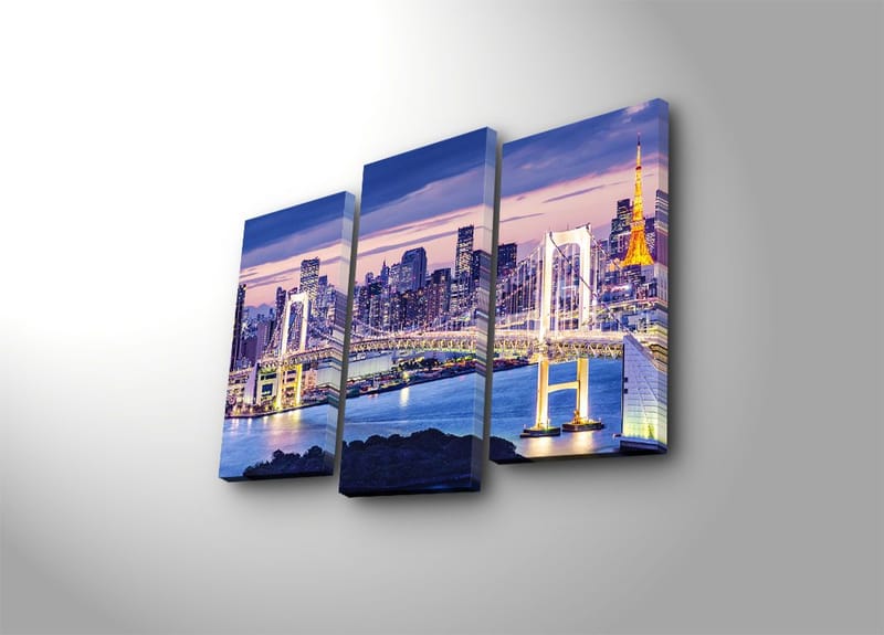 Dekorativ Canvasbilde 3-Deler 45x20 cm - Flerfarget - Innredning - Bilder & kunst - Lerretsbilder