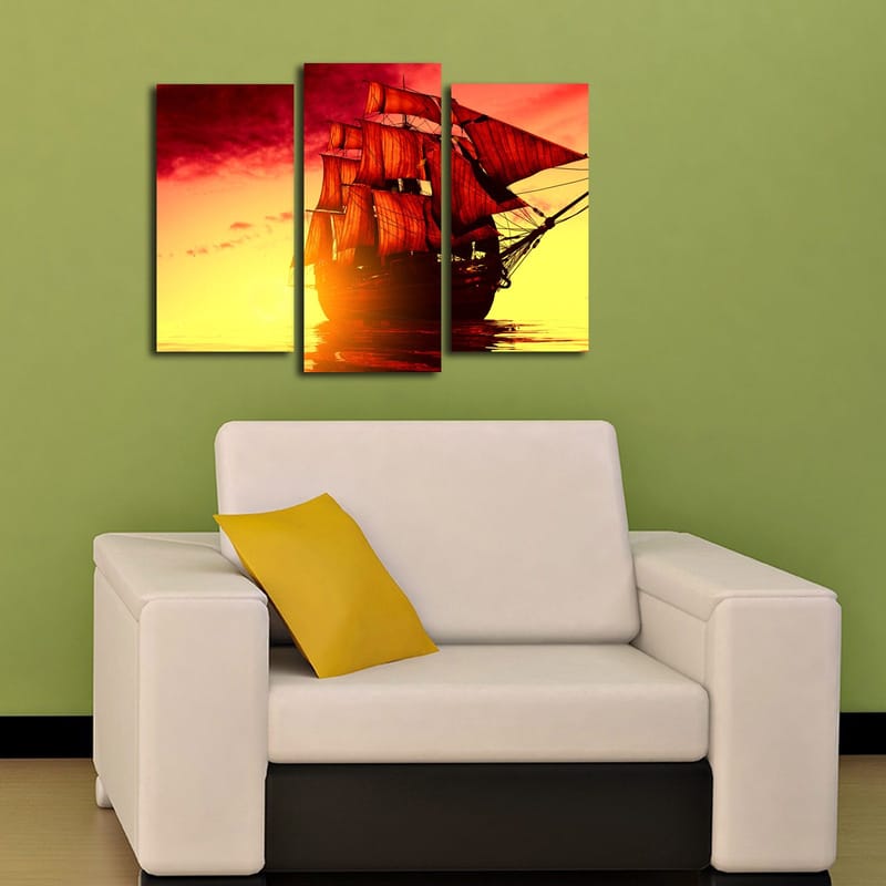 Dekorativ Canvasbilde 3-Deler 45x20 cm - Flerfarget - Innredning - Bilder & kunst - Lerretsbilder
