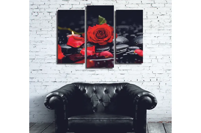 Dekorativ Canvasbilde 3-Deler 45x20 cm, Flerfarget