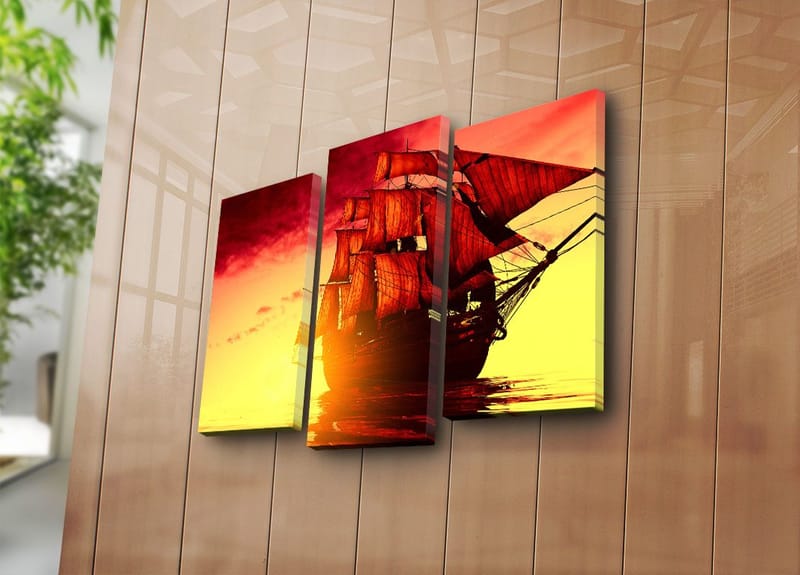 Dekorativ Canvasbilde 3-Deler 45x20 cm - Flerfarget - Innredning - Bilder & kunst - Lerretsbilder