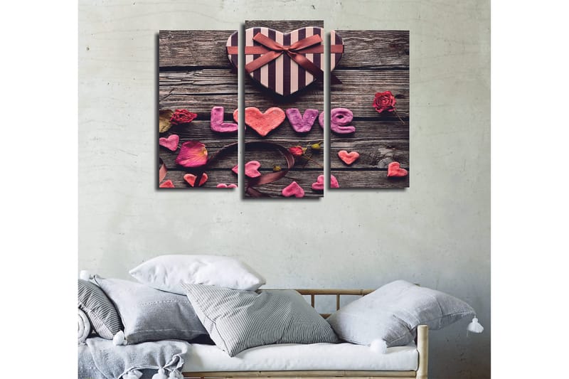 Dekorativ Canvasbilde 3-Deler 45x20 cm - Flerfarget - Innredning - Bilder & kunst - Lerretsbilder