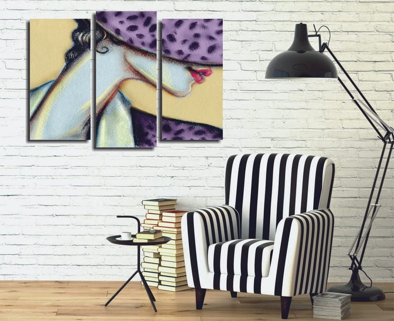 Dekorativ Canvasbilde 3-Deler 45x20 cm, Flerfarget